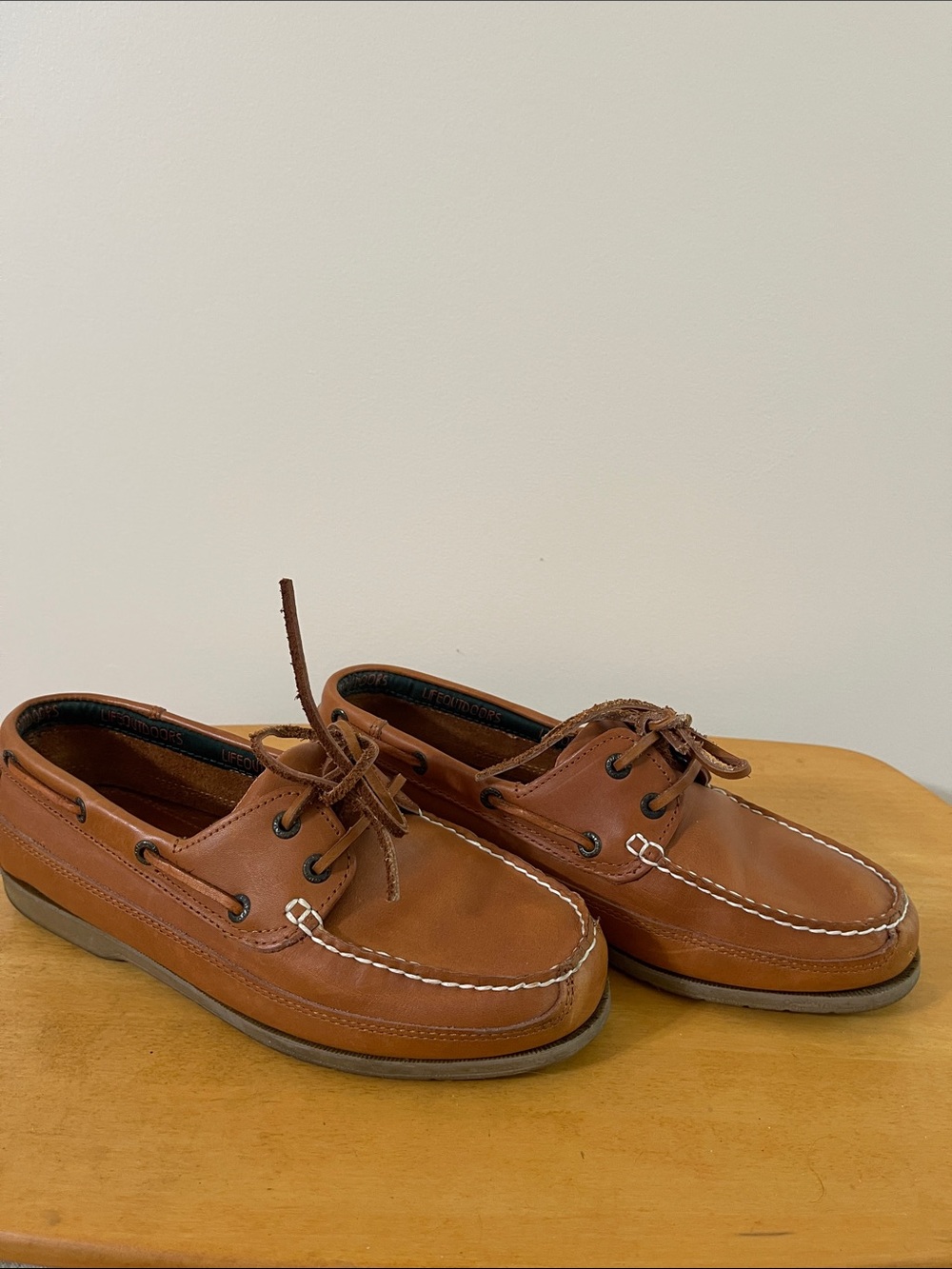 Men's Lifeoutdoors Brown Leather Deck Shoes